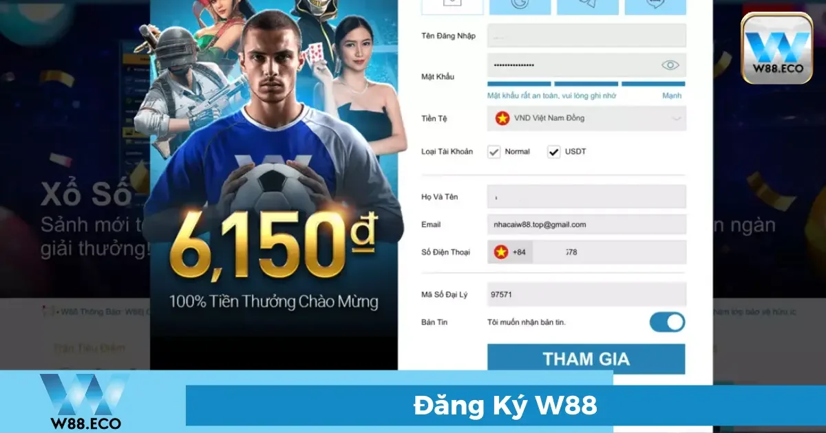 Hướng dẫn đăng ký W88 từng bước chi tiết